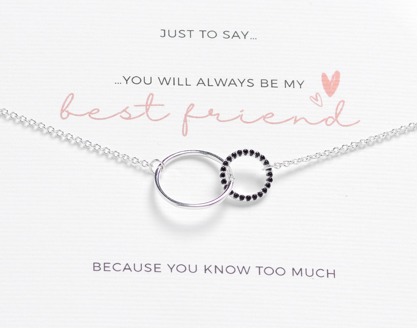 Elegant Double Circle Best Friend Necklace, Birthday, Christmas Gift