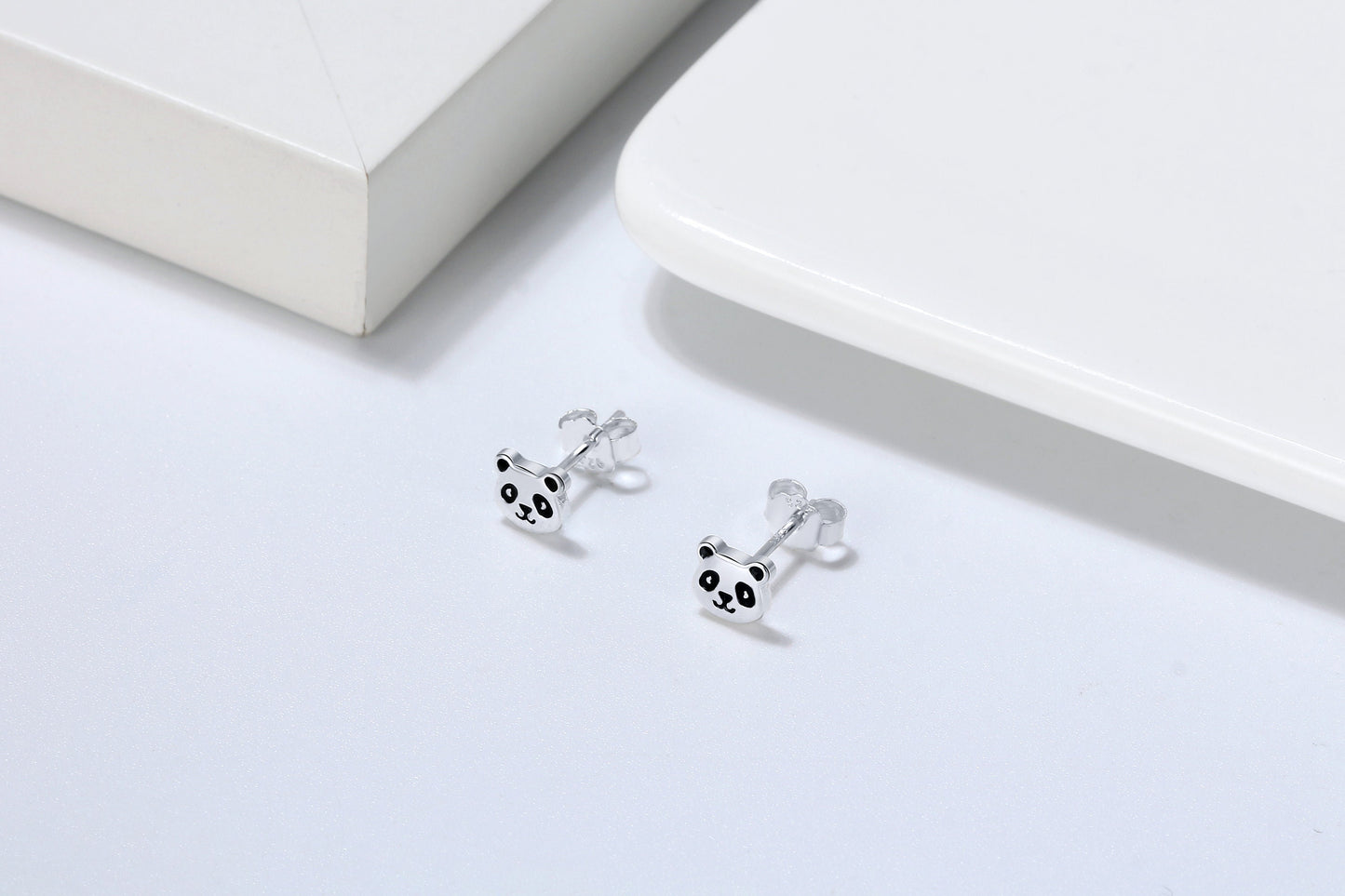 Panda Stud Earrings | Cute Gift for Birthdays, Animal Lovers | Solid Sterling Silver