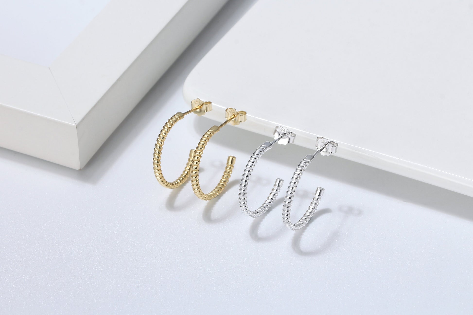 20mm 18K Gold Plated Medium Hoop Earrings (A Pair), Gold Hoop Earrings, Silver Hoop Earrings, Hoop Earrings, Tube Hoop Earrings