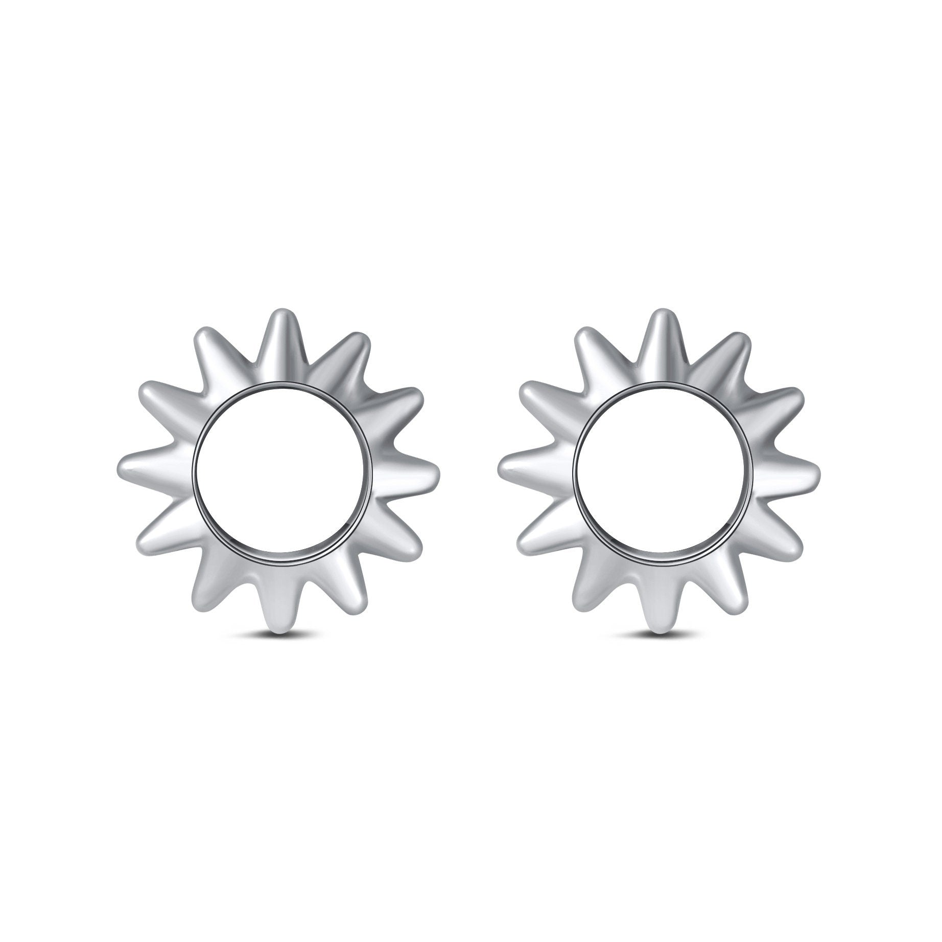 Sun stud earrings, Sun silhouette earrings, Circle earrings, Sun earrings, Small earrings, Minimalist silver earrings, Tiny Stud Earrings