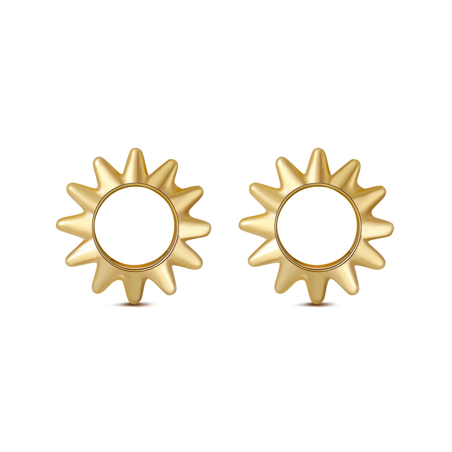 Sun stud earrings, Sun silhouette earrings, Circle earrings, Sun earrings, Small earrings, Minimalist silver earrings, Tiny Stud Earrings