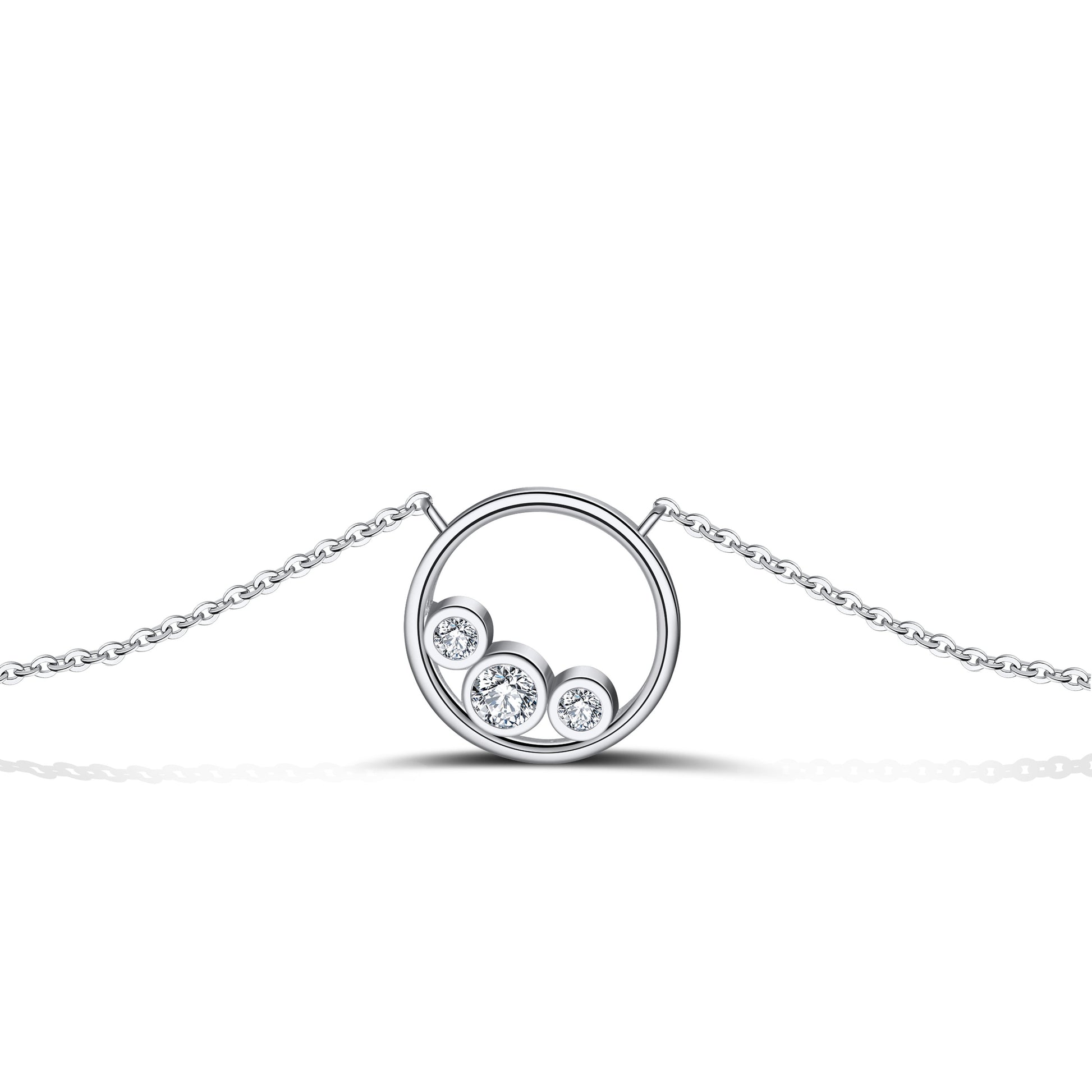 Gift For Aunt, Sterling Silver Circle Necklace