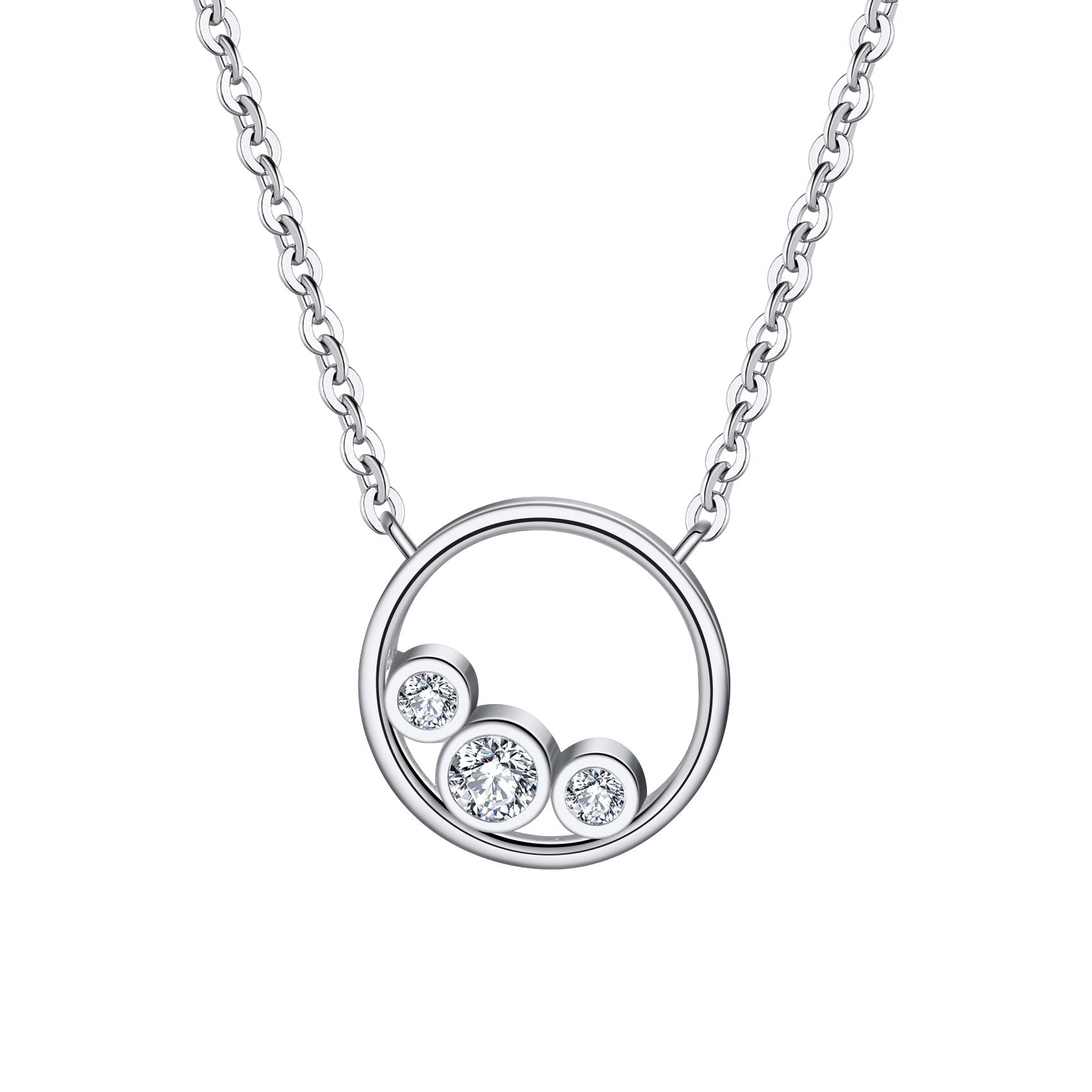 Gift For Aunt, Sterling Silver Circle Necklace