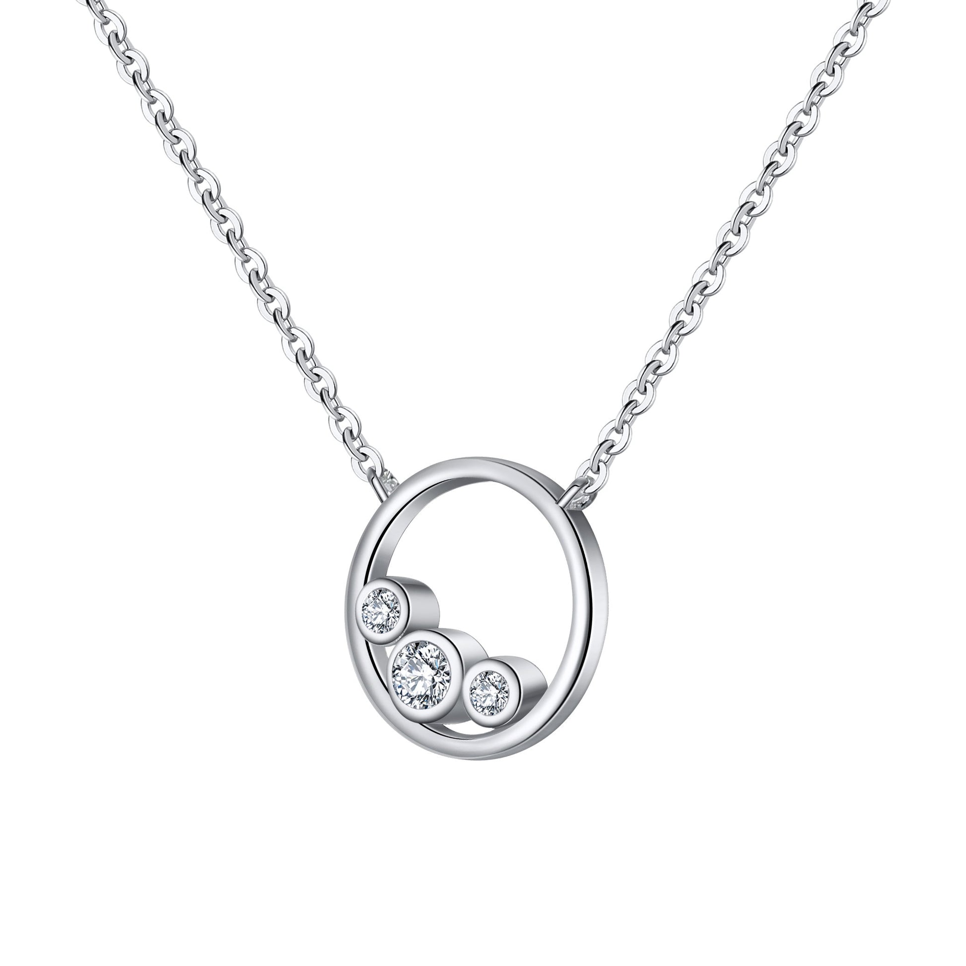 Gift For Aunt, Sterling Silver Circle Necklace