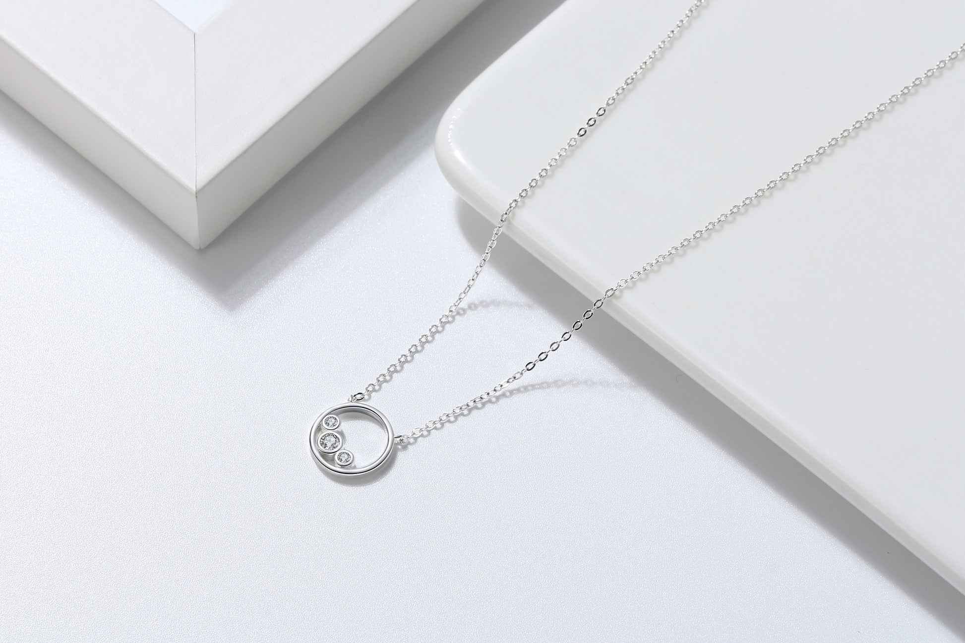 Gift For Aunt, Sterling Silver Circle Necklace