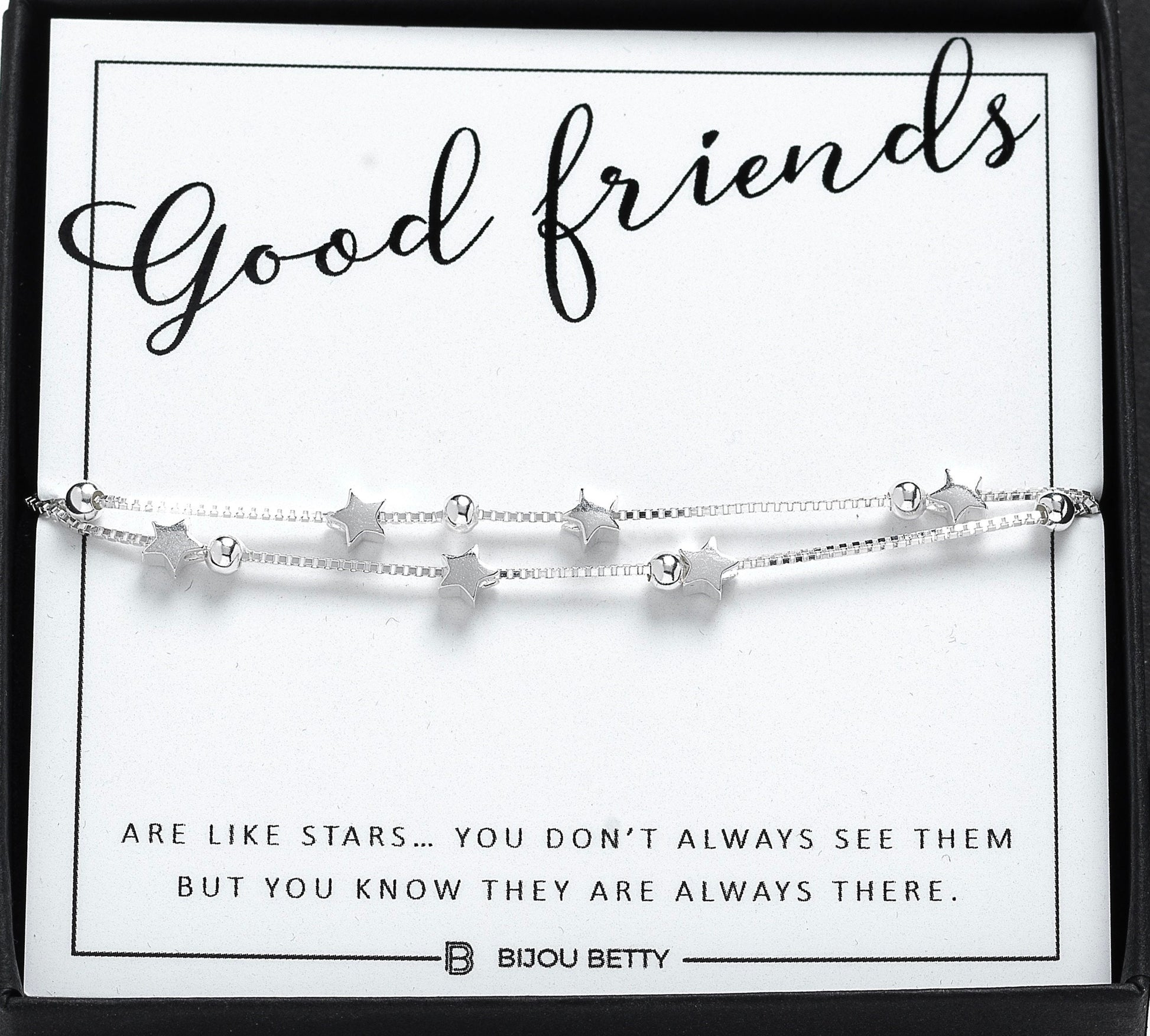 Silver Friendship Bracelet, Best friend Gift, Best friend Birthday GifT, Bestie Bracelet Gift, Gift For Best Friend Female, Star Bracelet