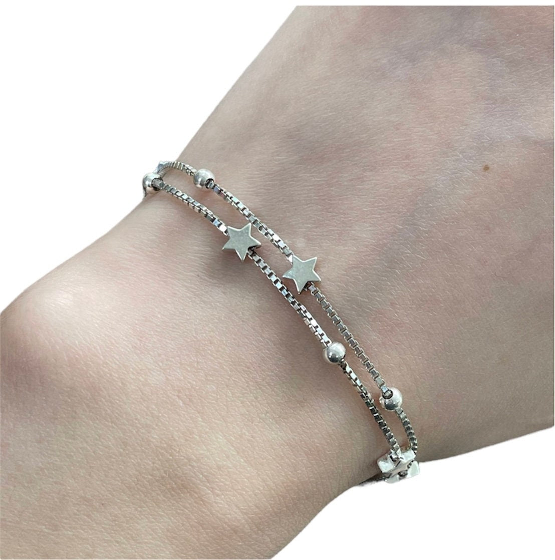 Silver Friendship Bracelet, Best friend Gift, Best friend Birthday GifT, Bestie Bracelet Gift, Gift For Best Friend Female, Star Bracelet