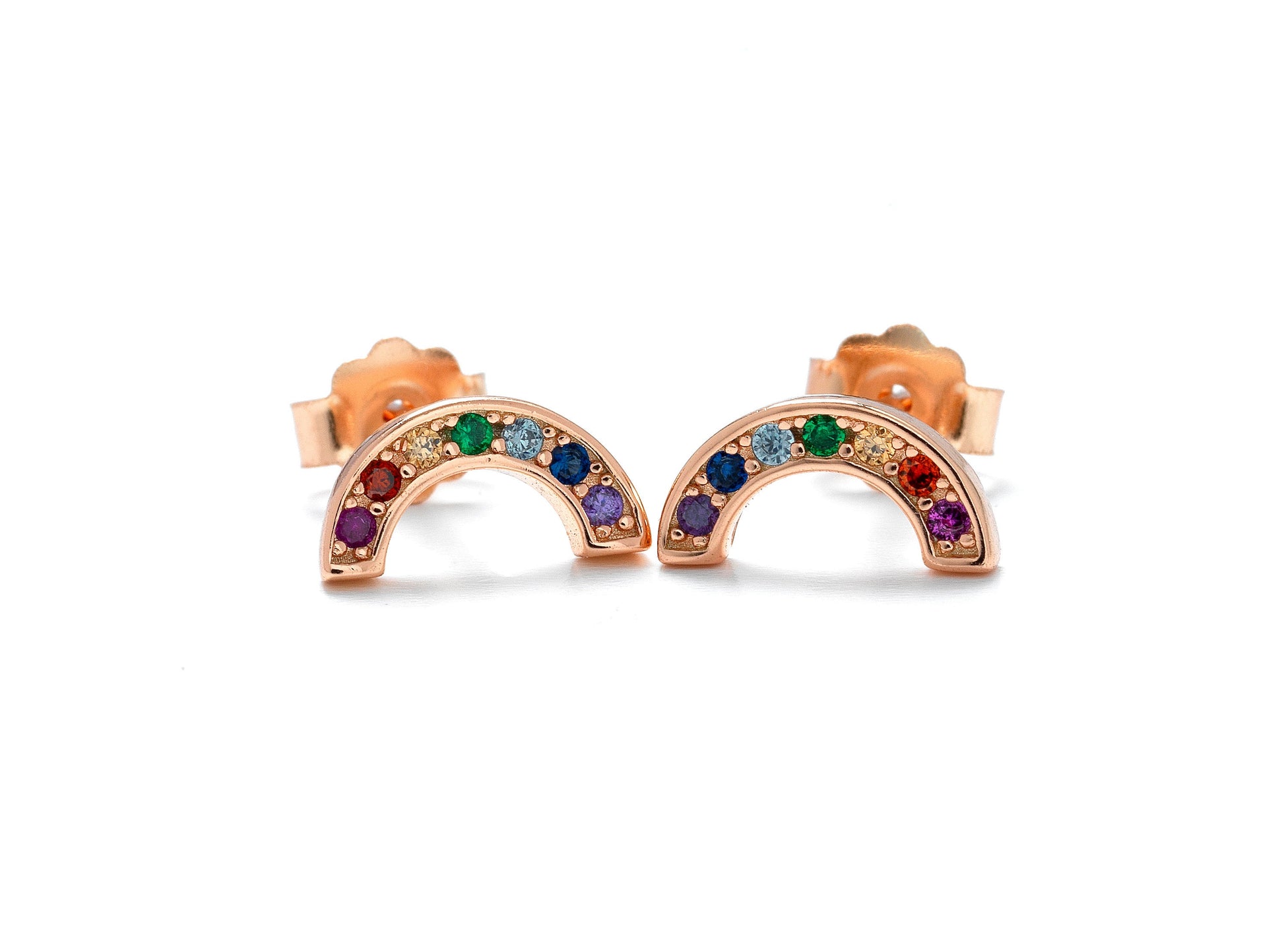 Rainbow Stud Earrings - Symbol of Hope, Support and New Beginnings, Gift for Loss or Rainbow Baby, Gift For Her - Bijou Betty