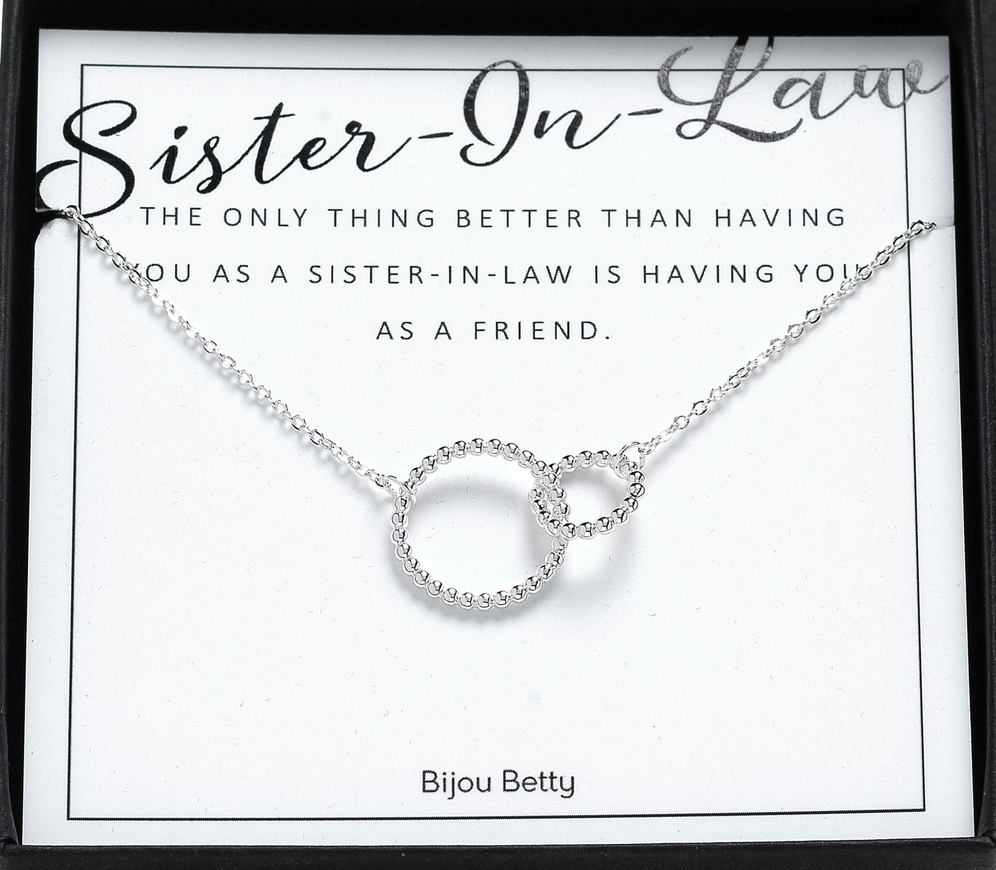 Sister-in-Law Necklace, Sterling Silver Interlinked Circles Gift, Sister-in-Law Gift, Birthday gift for Sister-in-Law