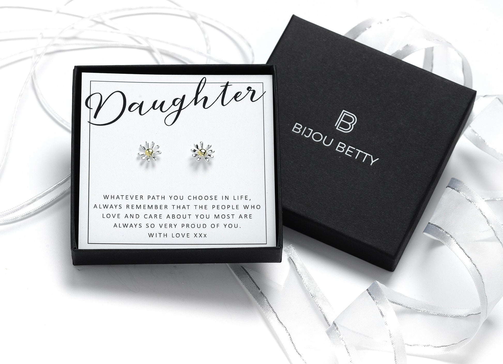 Daughter Gift, Daughter Jewellery, Daughter Birthday Gift, Mother Daughter Jewelry, Silver Daisy Earrings, Daisy studs, Daughter Graduation