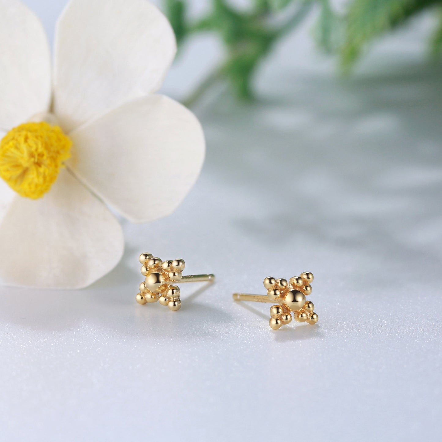 Tiny Stud Earrings - Tiny Dot Studs - Small Stud Earring - Tiny Gold studs earrings - Dot Studs - Tiny Trio Ball Studs - Gold Dainty Studs