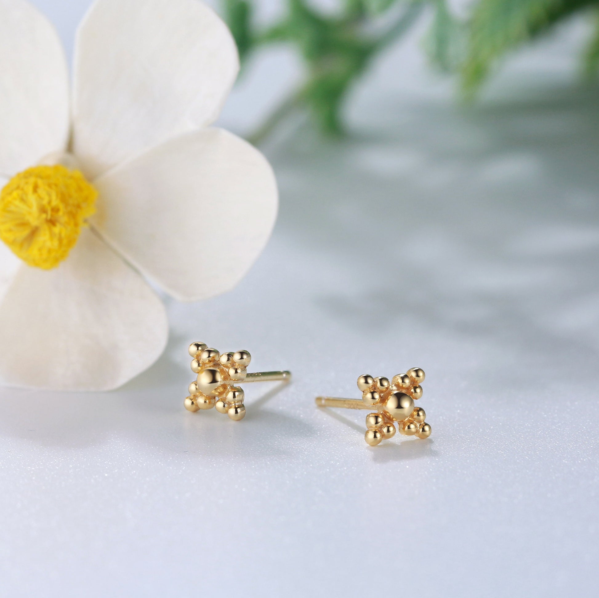 Tiny Stud Earrings - Tiny Dot Studs - Small Stud Earring - Tiny Gold studs earrings - Dot Studs - Tiny Trio Ball Studs - Gold Dainty Studs