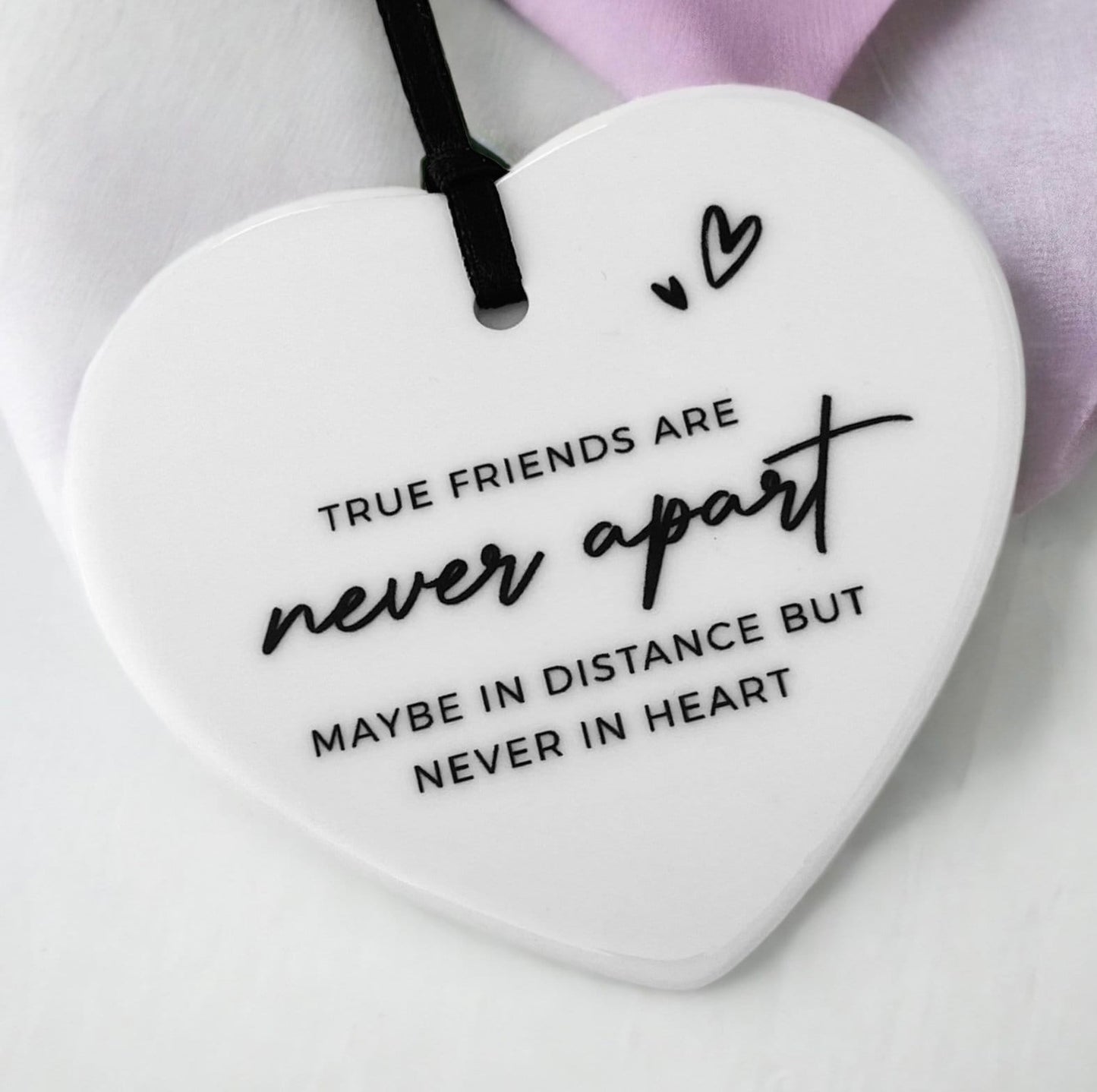 Gift for Friend - Ceramic Heart Keepsake - A Sentimental Gift for Long Distance Friends