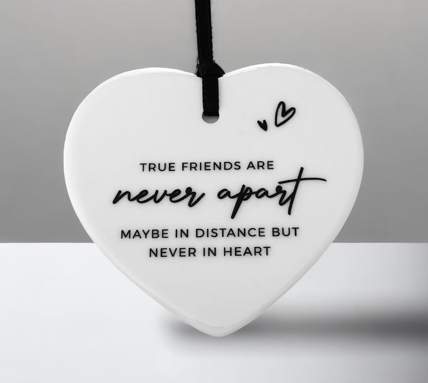 Gift For Friend - True Friends Are Never Apart Ceramic Heart - Long Distance Friendship Gift