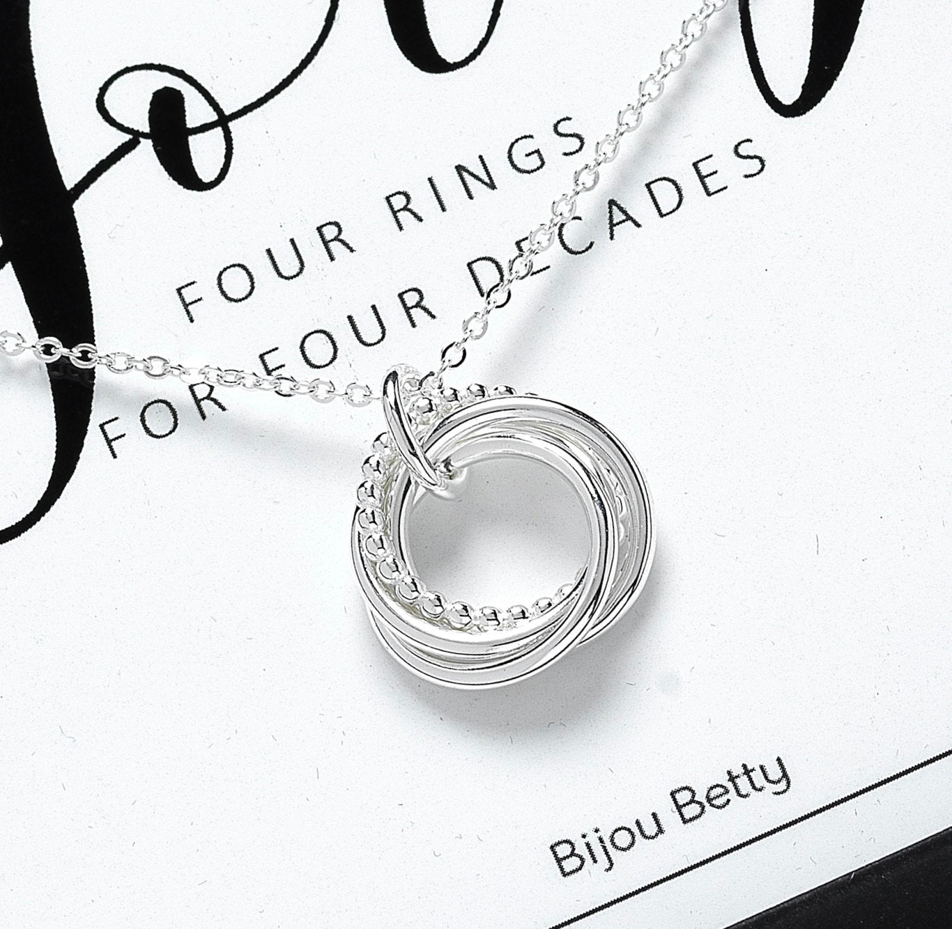 40th Birthday Gift - Solid Sterling Silver 40th Birthday Decades Necklace - Milestone Gift for Daughter, Sister, Friend, Aunt, Nieces