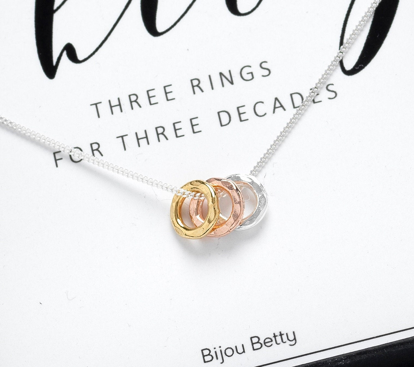 30th Birthday For Her, 30th Birthday Gift, 30 Birthday For Women, Three Rings Three Decades Necklace, 3 Circles Necklace, Dainty Necklace