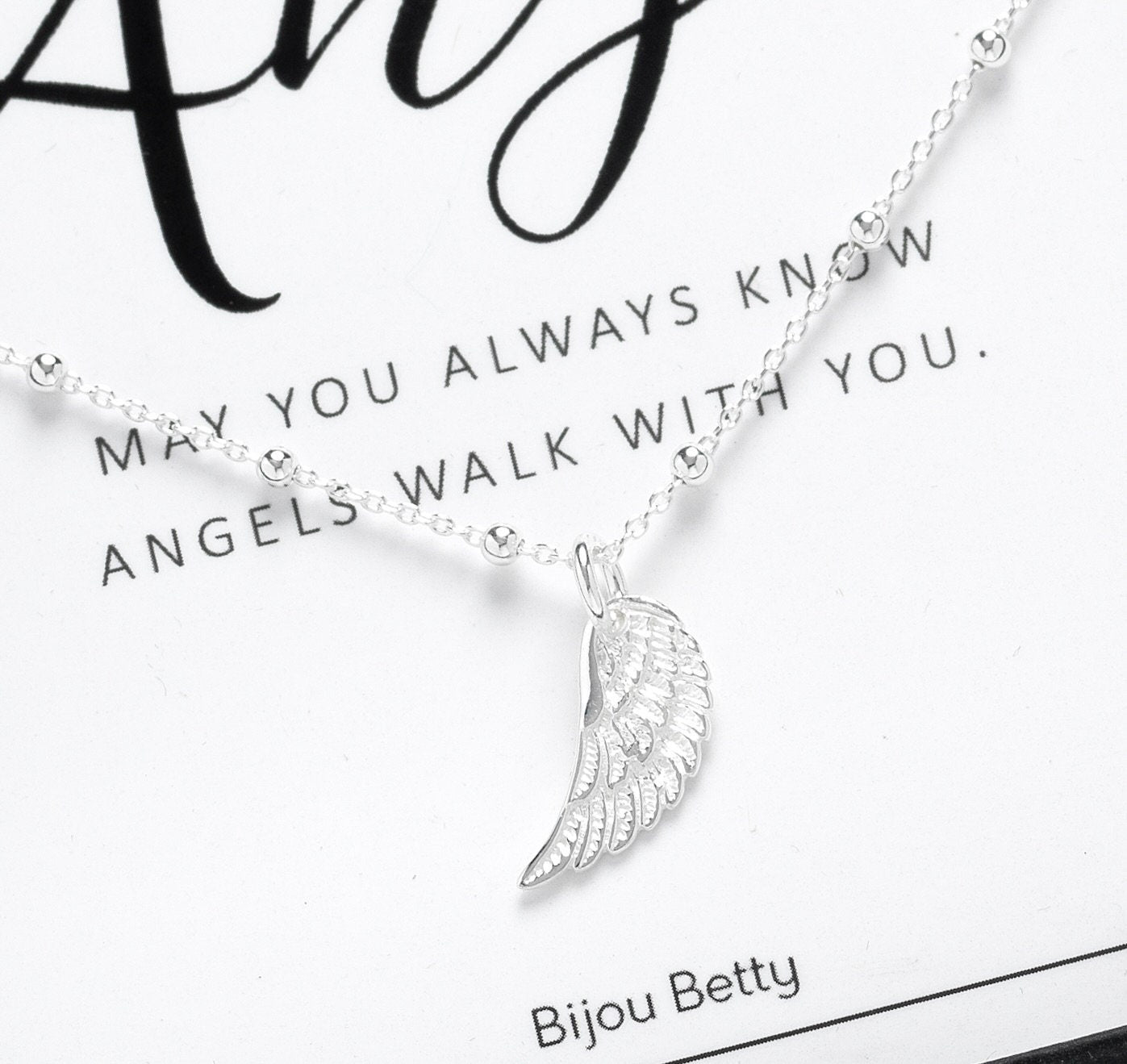 Angel Wing Necklace, Gift for Women, Silver, Guardian Angel, Gift for Daughter, Sister, Friend, Gift for Loss, Memorial Necklace