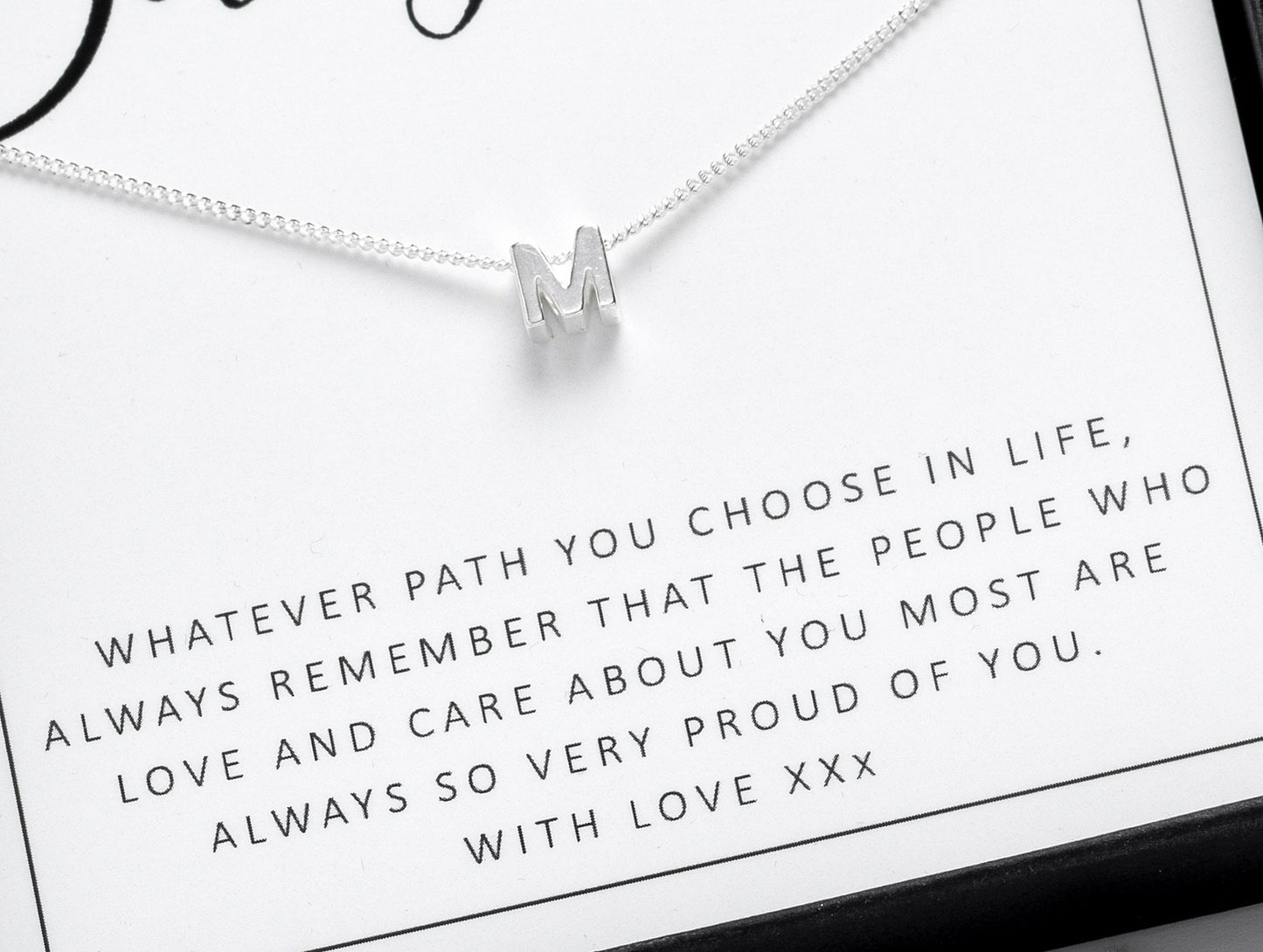 Timeless Sterling Silver Letter Necklace for Daughter, Initial Necklace.