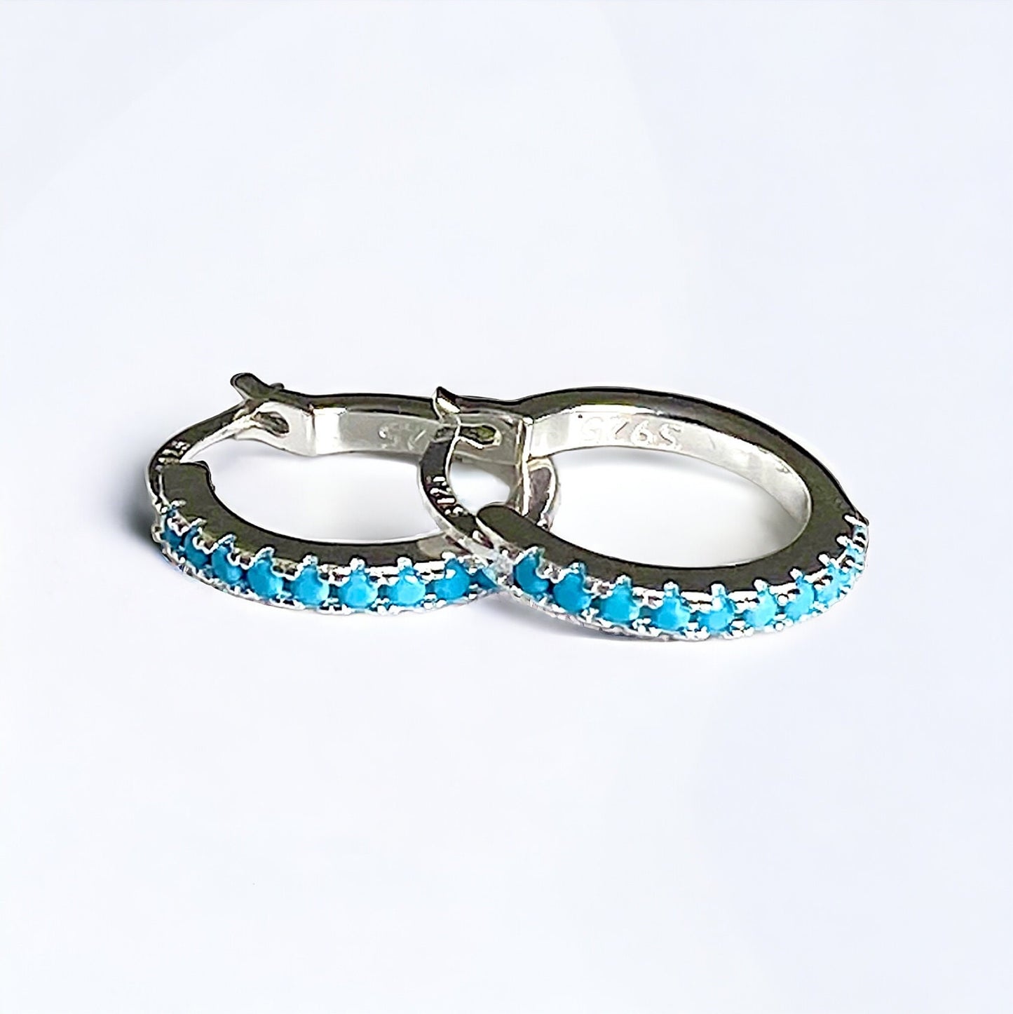 Sterling Silver Turquoise Hoop Earrings – Perfect Birthday Gift for Friends - Birthday Gift