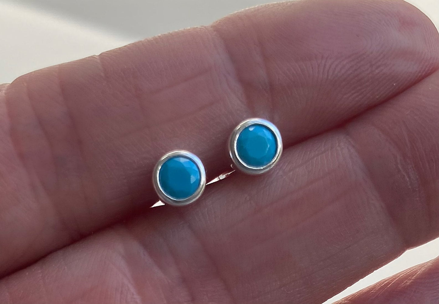 Gift For Friend | Birthday, Christmas & Thank You | Sterling Silver Turquoise Stud Earrings | Colleague Gift