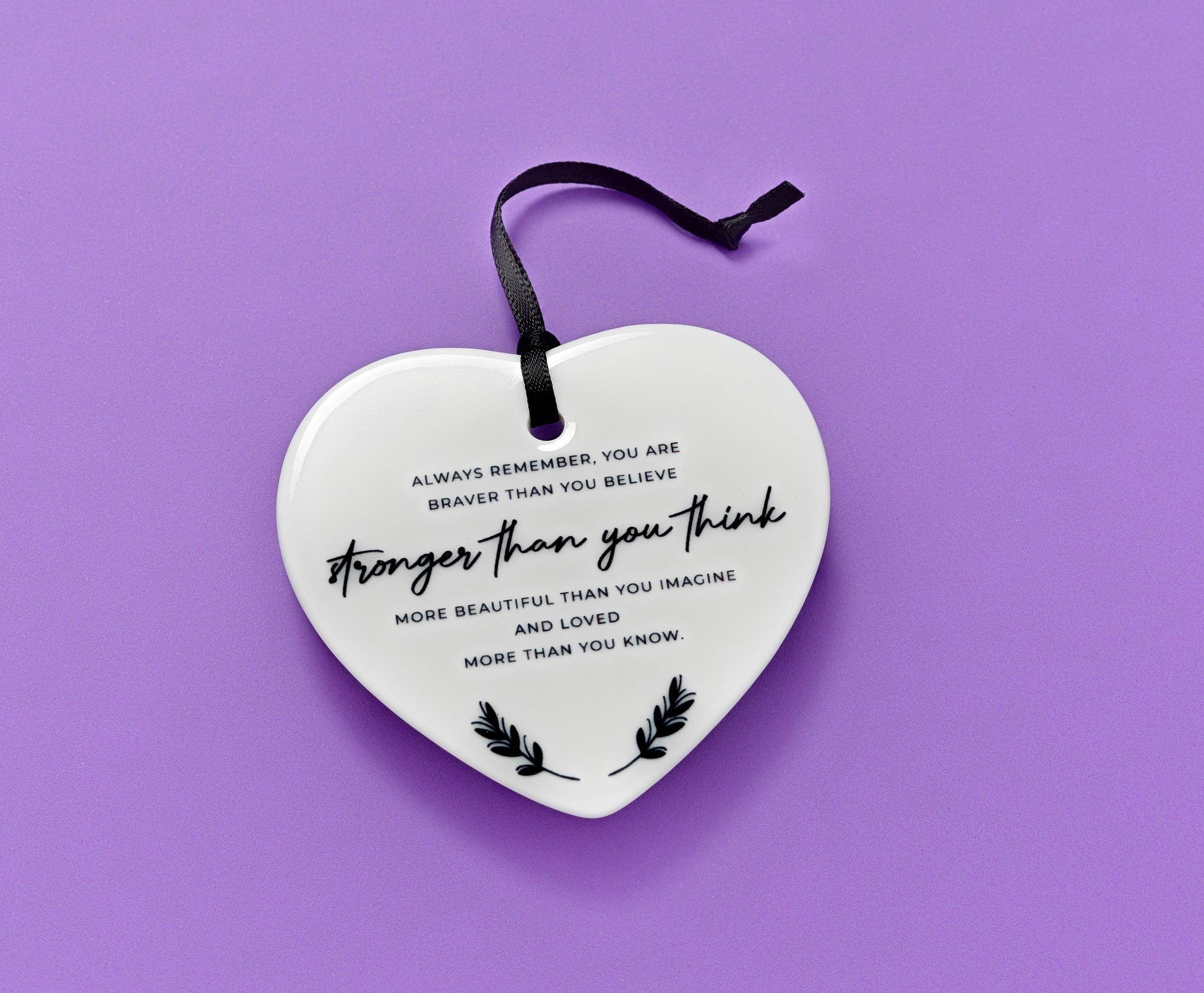 Ceramic Heart Decoration – 'You Are Stronger Than You Think' Gift for Daughters, Sisters, Friends