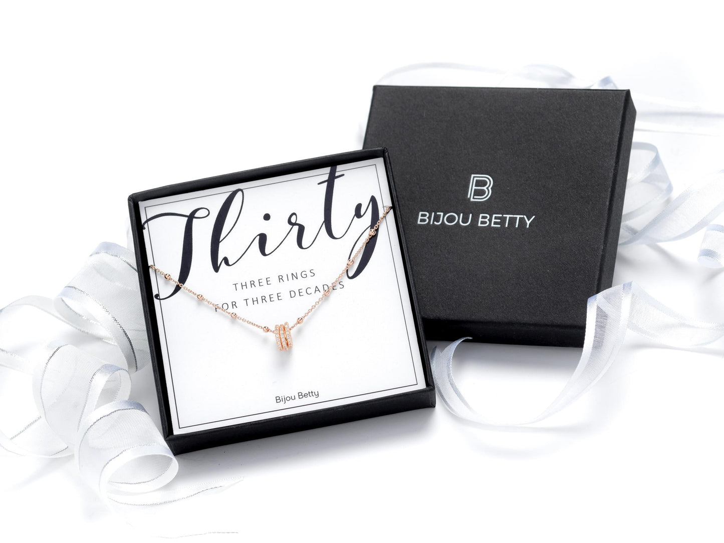 Timeless 30th Birthday Rose Gold Decades Necklace