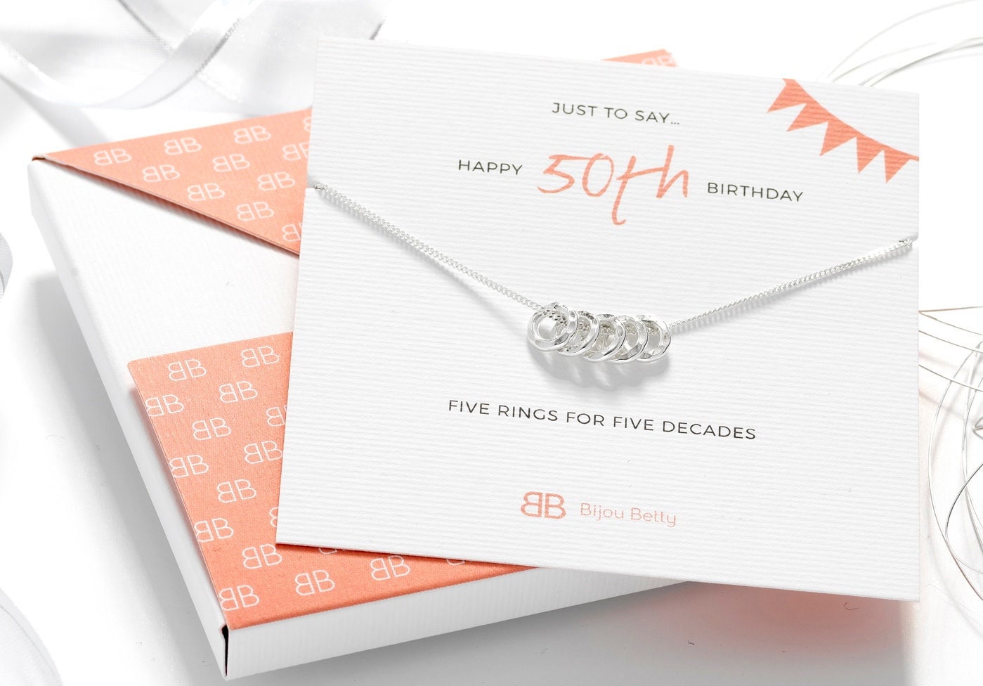 50th Birthday Silver Necklace - 50th Birthday Gift - 50th Gift For Her - 50th Birthday For Daughter - 50th For Friend - 50th Jewellery