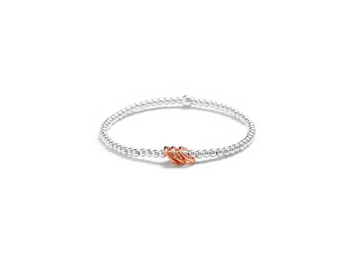 30th Birthday Gift - Sterling Silver and Rose Gold Vermeil Bracelet, 30th Birthday Idea, 30th Bracelet, 3 Rings For 30th, 30th Jewellery